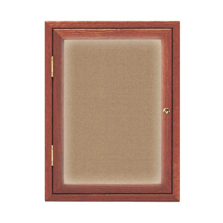 United Visual Products Double Door Enclosed Radius EZ Tack Board, 48"x36", Header, Gold/Marble UV7013EZ-MARBLE-GOLD